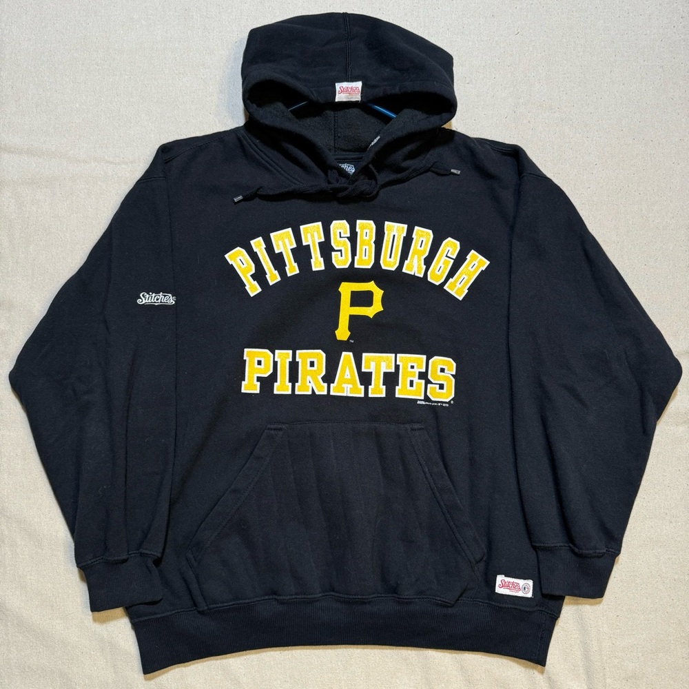 Stitches Pittsburgh Pirates MLB Black Pullover Hoodie Sweater Mens Large Fleece